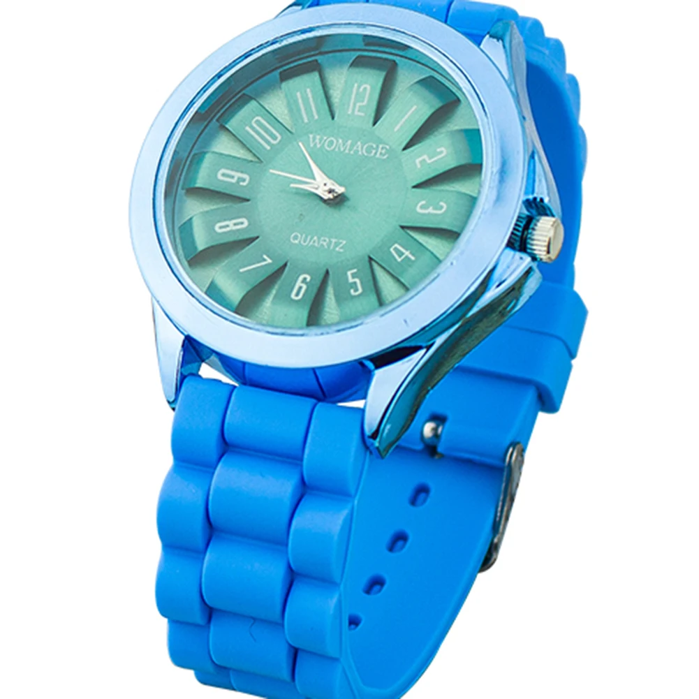 

Unisex Fashion girls Silicone Strap Arabic Numerals Quartz Sports Jelly Wrist Watch woman