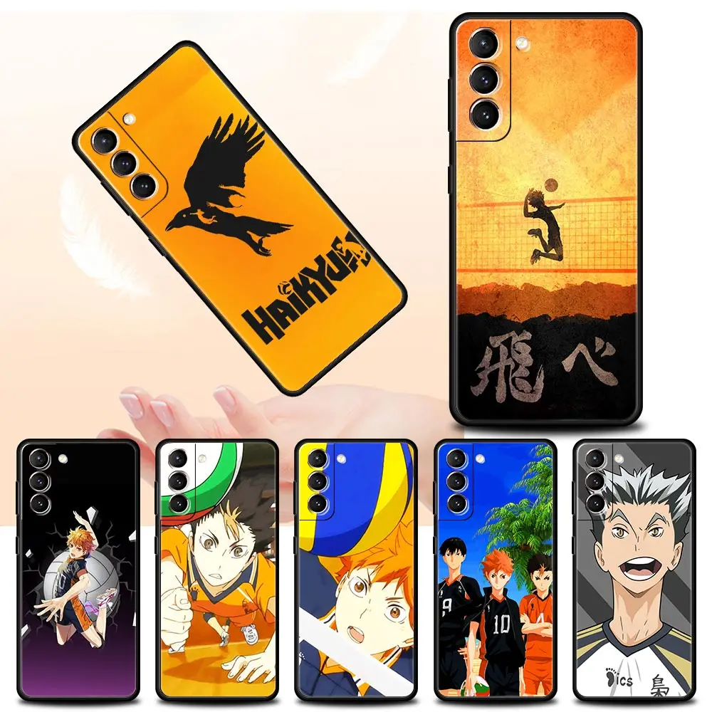 

Fuunda Case For Samsung Galaxy S21 S20 FE S10 S9 S8 Plus S7 Edge Note 20 Ultra 10 Lite Black Phone Cover Haikyuu Hinata Attacks