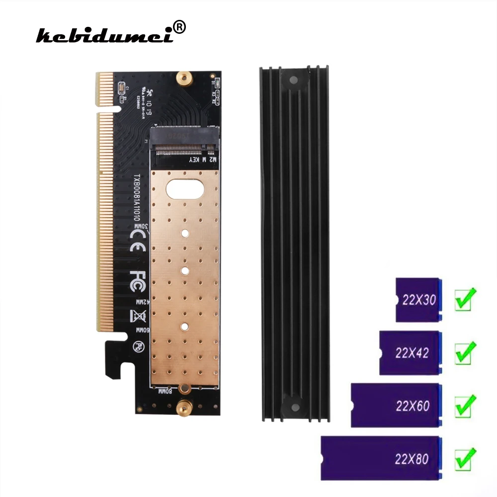 

Плата расширения M.2 NVMe SSD NGFF к PCIE 3,0 X16 X4, адаптер M Key, плата расширения, плата с полной поддержкой SSD 2230-2280