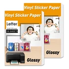 UniPlus 100 листов Стикеры из глянцевой бумаги винил для печати листы ПВХ белого цвета для Canon струйного принтера HP Стандартный письмо Размеры 