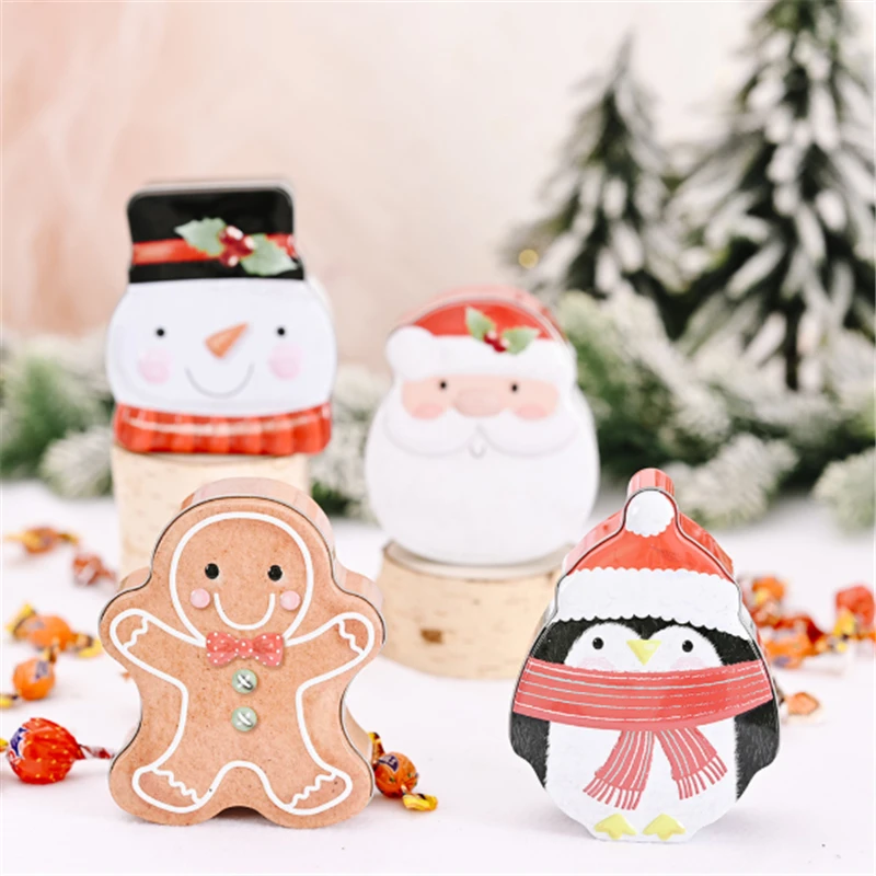 

2021 Christmas Decorations Cartoon Tinplate Box Creative Old Man Snowman Small Box Gift Box Boże Narodzenie pudełko