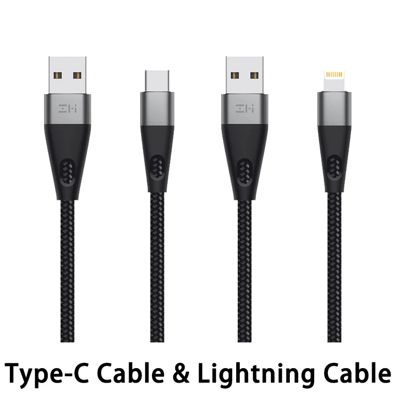 BK TypeC Lightning ZMI MFi сертифицированный кабель освещения AL706 usb type C Быстрая зарядка Премиум нейлон PP плетеный рукав кабель для iphone - Цвет: BK TypeC Lightning