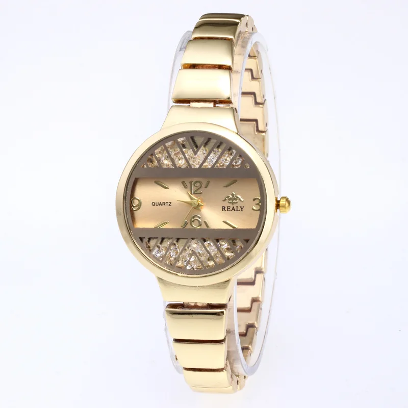 

Luxury Creative European and American Style Alloy Steel Belt Women's Bracelet Watch Women's High-End Quicksand Rhinestone Watch