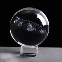 6cm solar system ball 3d miniature planets model laser engraved sphere glass globe ornament gift home decor crystal ball