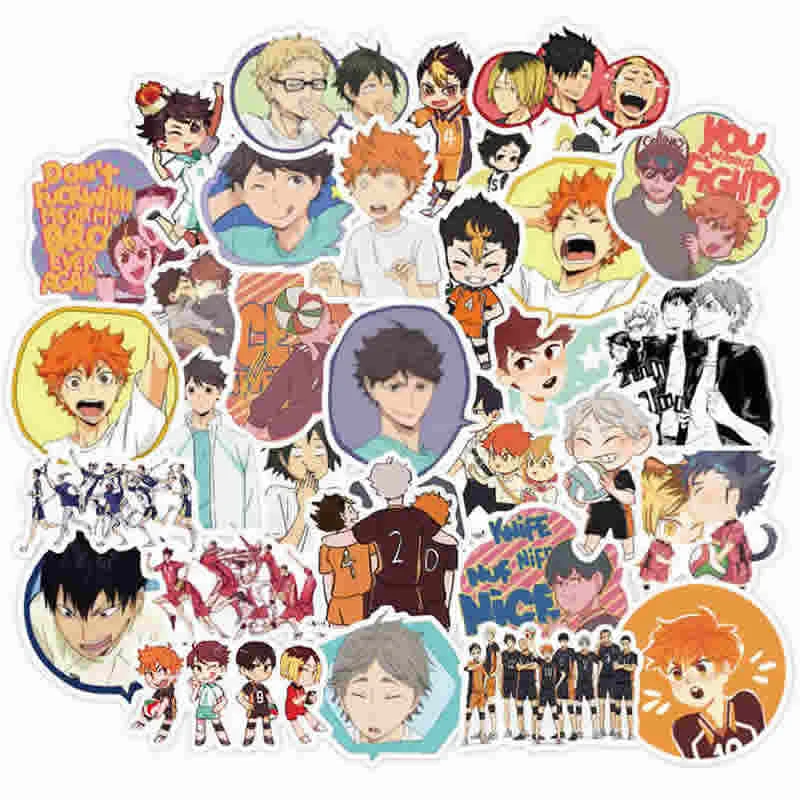 10/30/50/упаковка милые Аниме Haikyuu наклейки водонепроницаемые ПВХ граффити