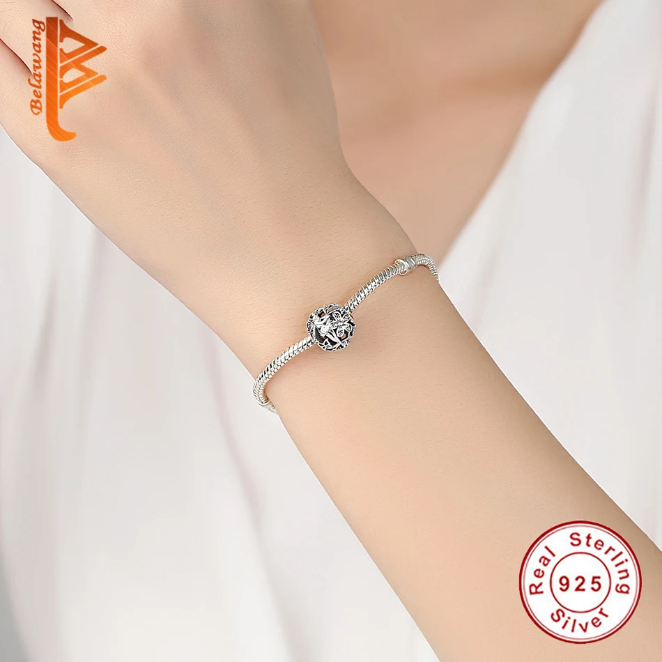 Оптовая Продажа 925 стерлингового серебра Полые бусины в виде цветочной феи с