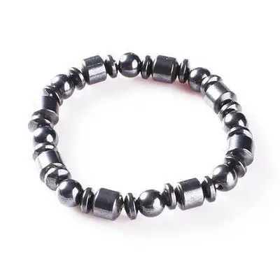 Simple beaded elastic magnetic magnet bracelet black beads therapy health jewelry | Украшения и аксессуары