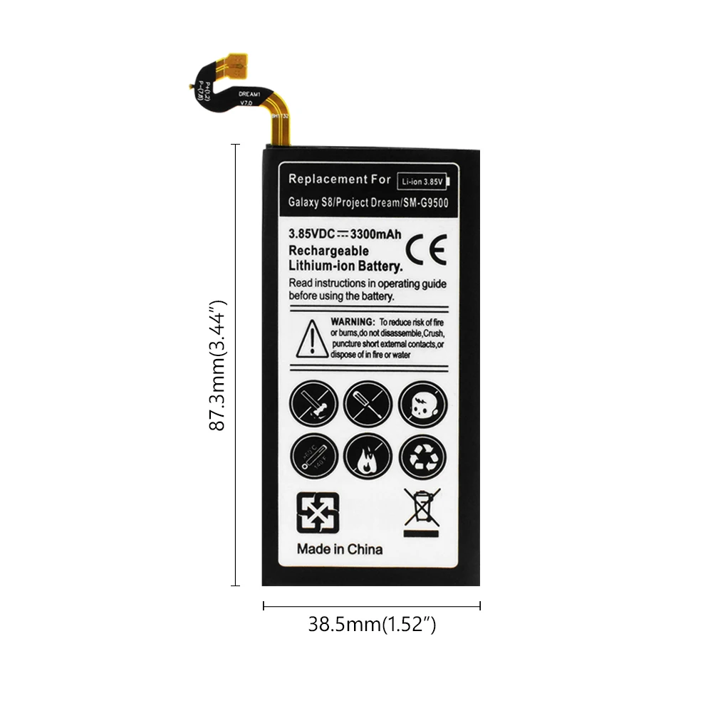 3300mAh Mobile Phone Li-Po Battery for Samsung Galaxy S8 SM-G9500 G9508 G950A G950T G950V G950S G950U G950F +Tools | Мобильные