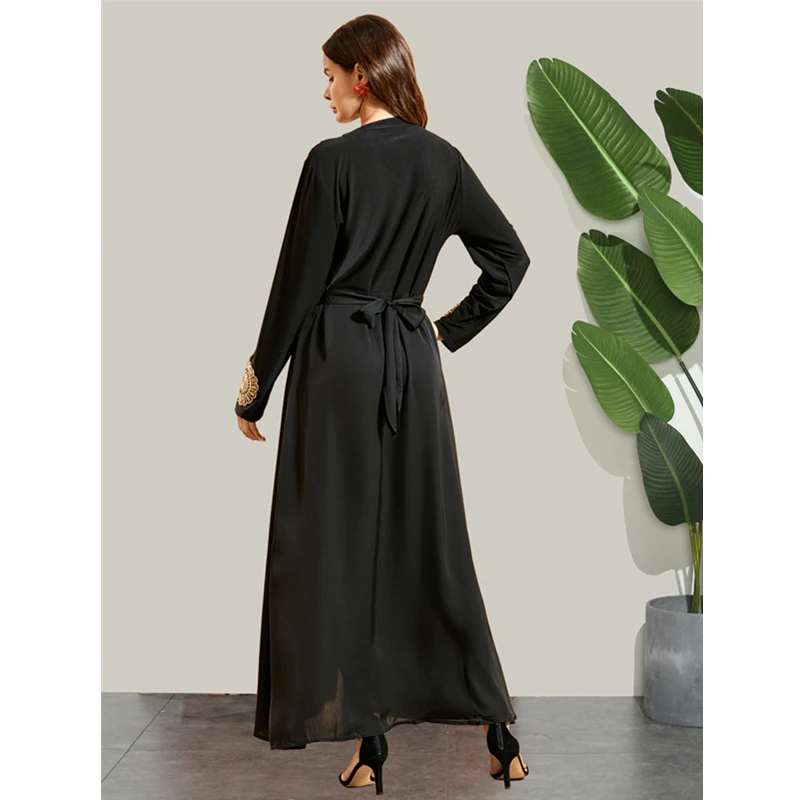 

Muslim Fashion Beading Abaya Dress Luxury Dresses Women Embroidery Caftan Dubai Turkey Abayas Party Robe Hijab Zipper Kaftan
