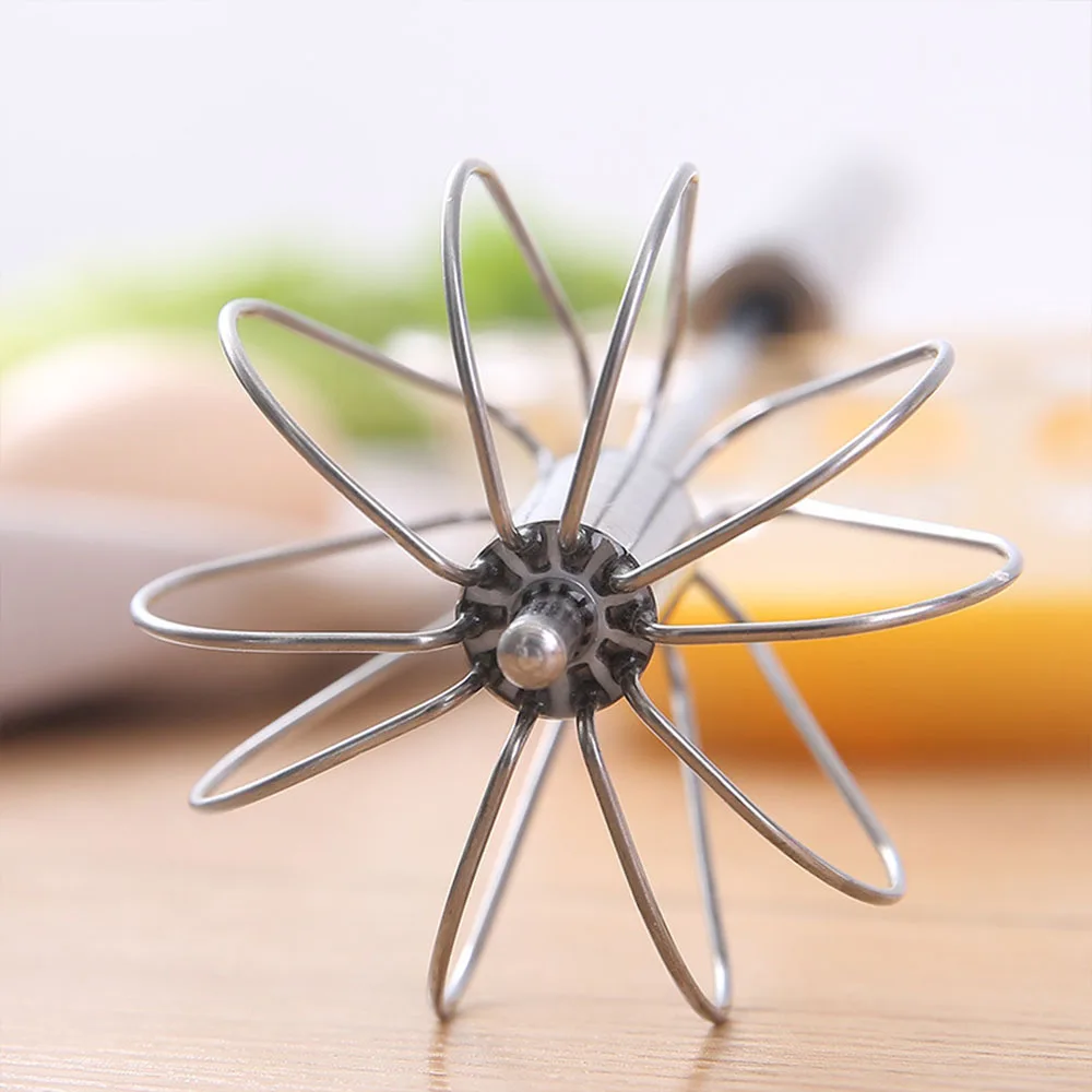 Полуавтоматический миксер взбиватель для яиц ручной самоповоротный венчик из