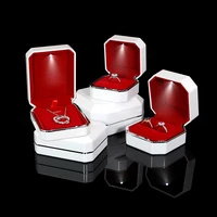 led lighted double ring earring pendant box plastic luxury jewellery gift display packing case with custom logo available dropsh