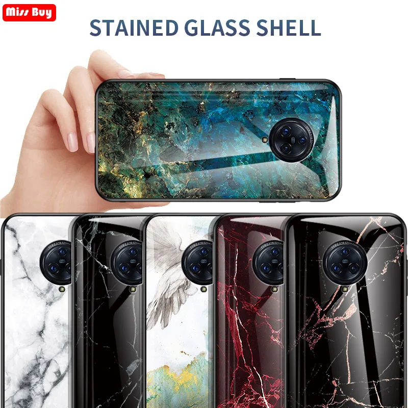 Мраморный чехол из закаленного стекла для Vivo Nex 3 Роскошный мягкий бампер жесткий