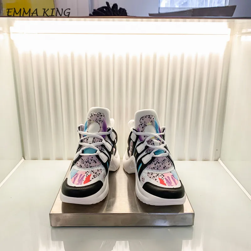 style 14 Emma king/Дизайнерские кроссовки на платформе; женская спортивная обувь на шнуровке для бега; Повседневная обувь из вулканизированной кожи и лайкры на плоской подошве; Прогулочные кроссовки - Цвет: style 14