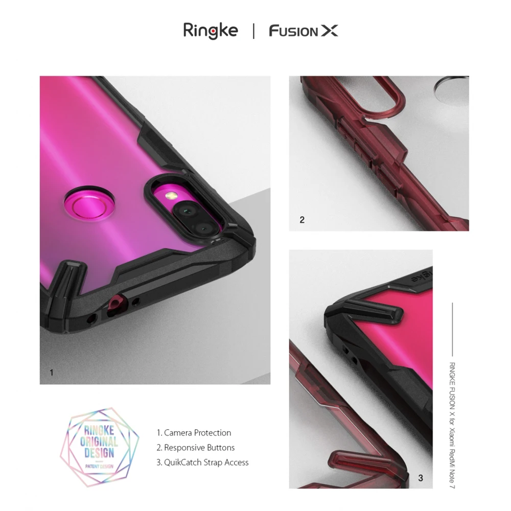 Ringke Fusion X для Xiaomi Redmi Note 7 Чехол прозрачный жесткий PC задняя мягкая TPU рамка чехол