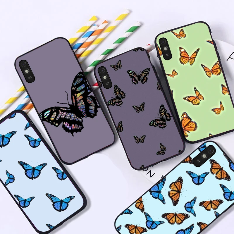 

For Xiaomi Redmi 9A 9C Cute Butterfly Phone Case For Xiaomi Redmi 9i 9AT 9 9T 9A 9C Funda Coque Funda Coque Carcasa Cases
