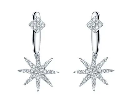 

Jewellery 925 silver needle stars stone zircon Crystal diamond Earrings