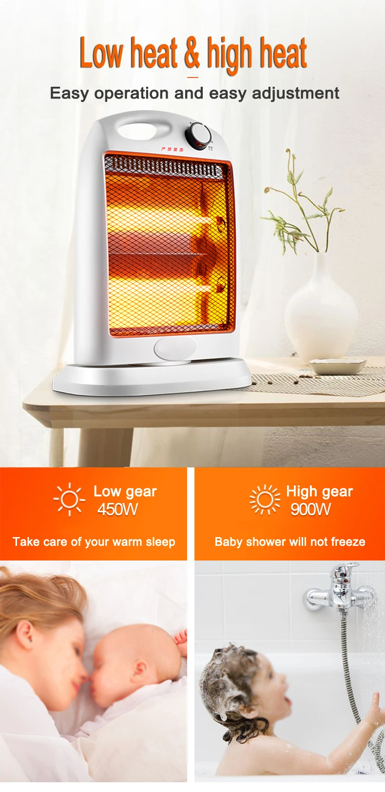 DMWD портативный Электрический тепловентилятор плита ручной зимний теплее машина спальня офис кварцевый тепловой нагревательный радиатор горячий воздух воздуходувка