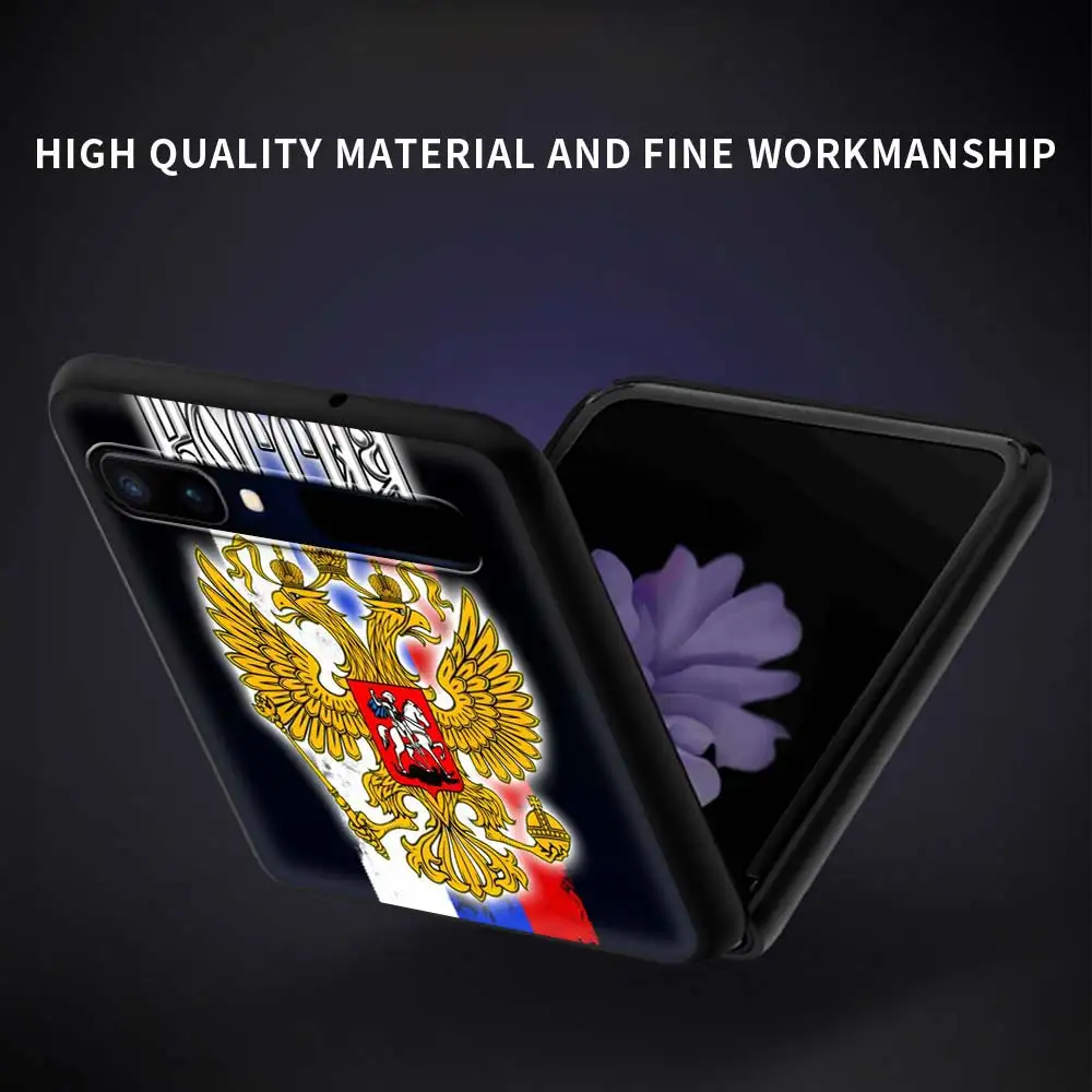 

Phone Case For Samsung Galaxy Z Flip Fold Hard PC Cover For Galaxy ZFlip 5G Mobile Bag Back Shell Russia Flag national Bea