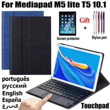 for Huawei MediaPad M5 lite 10.1 Keyboard Case for Huawei MediaPad T5 Touchpad Bluetooth Keyboard case Cover