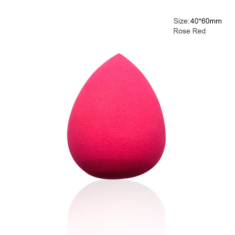Rose Red Чистящие губки для макияжа, спонж в виде капли воды, спонж, несколько цветов, косметическая гладкая пудра, базовая губка, Кисть для макияжа, инструмент MZS1004 - Handle Color: Rose Red