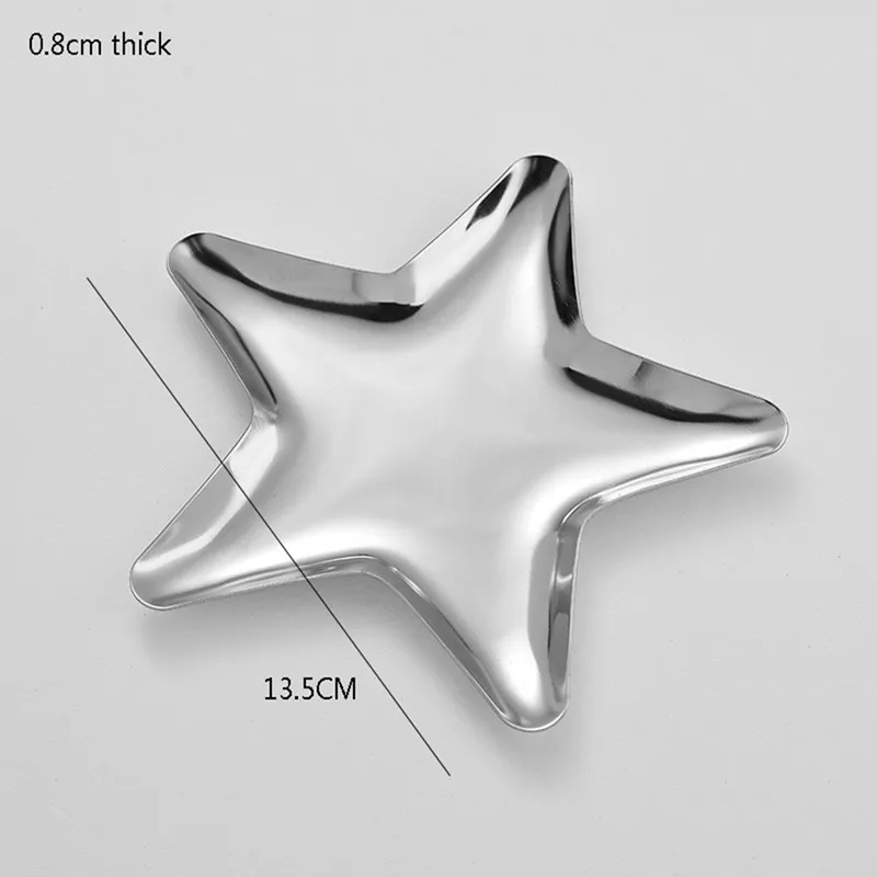 

Simple Five-pointed Star Stainless Steel Tray Jewelry Storage Tray Snack Tray Small Jewelry Cosmetic Display Tray