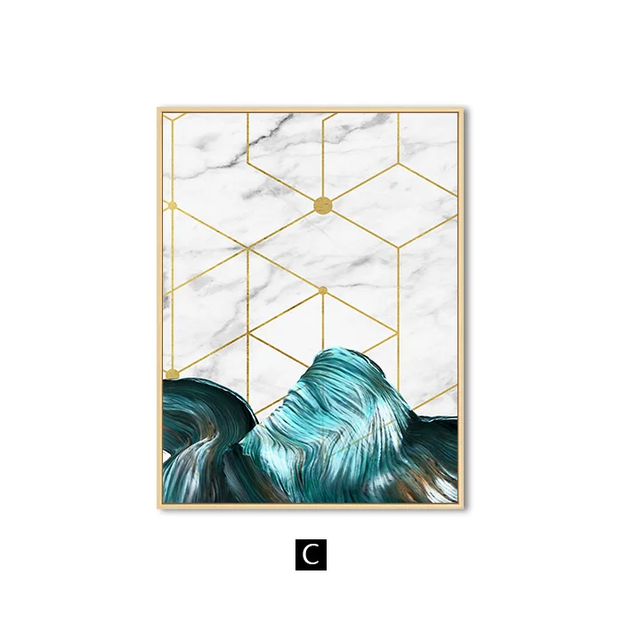 

Nordic Geometric Wall Art Canvas Painting Abstract Blue Fabric Poster Print Modern Minimalist Picture For Living Room Home Decor