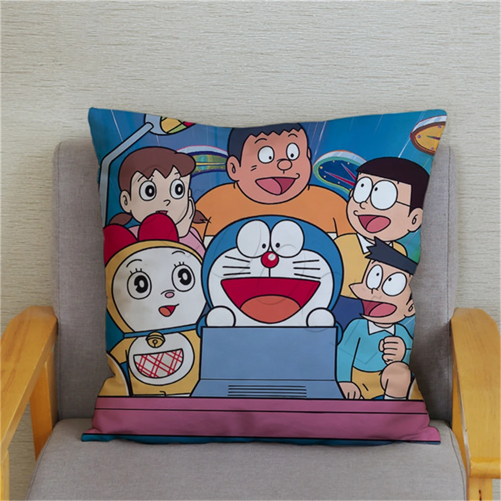 

Custom Pillowcase Japan Anime Doraemon Printed Pillowcase Cartoon Cute Robot Cat Cushion Cover for Bed Pillowcase Pillow Case