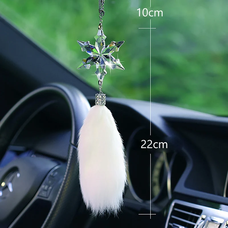 Хрустальные Роскошные автомобильные подвески меховые подвесные аксессуары для