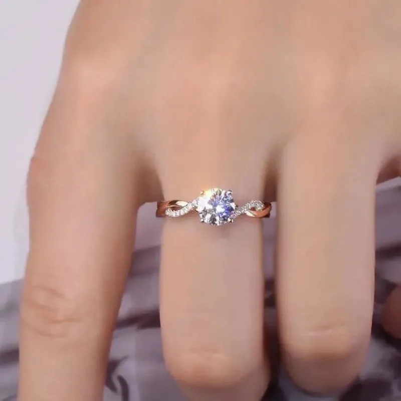 

Elegant Ladies Wedding Engagement Open Adjustable Ring Inlaid Dazzling AAA CZ Rhinestone Zircon for Women Party Jewelry