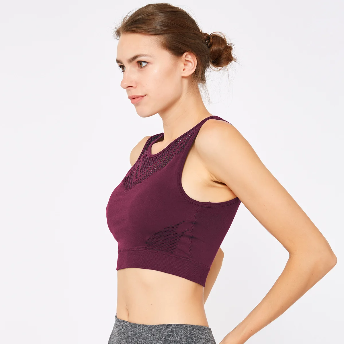 

Yoga Fitness Without Steel Ring Breathable Yoga Vest Seamless Beautiful Back Shockproof Gathered Sports Bra fitness bra DS161