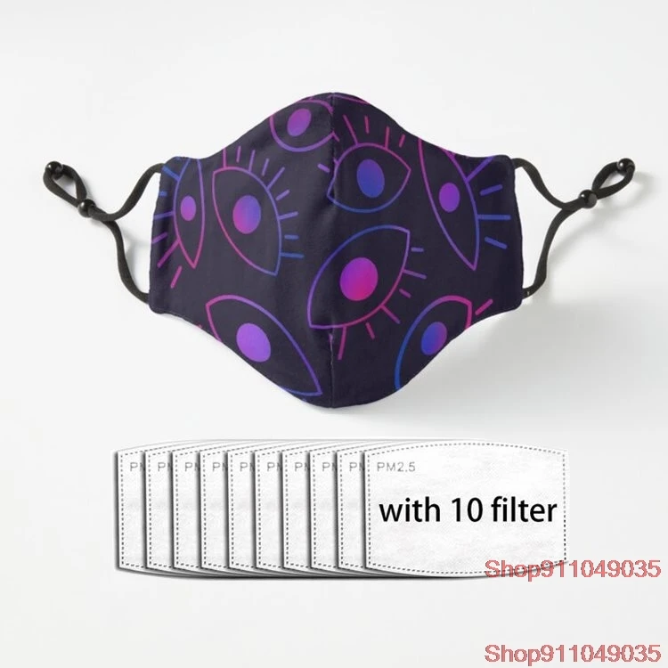

Eyes of the Void Bisexual Pride Breathable Mask Harajuku Boys/girls Pm2.5 Filter Dust Mask Poster Female/male Mask