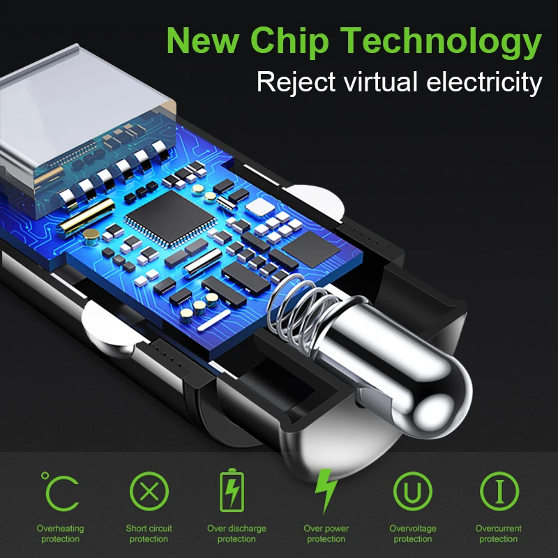 Автомобильное зарядное устройство Mini 3.1A/4.8A/6.2A USB скрытое автомобильное