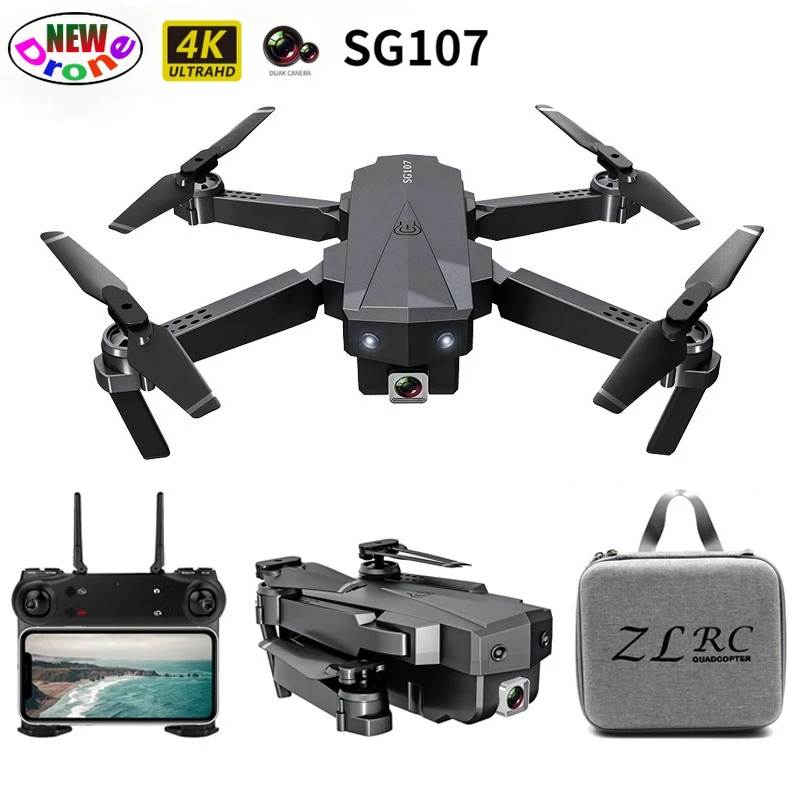 

Мини-Дрон SG107 4K FPV с Wi-Fi и камерой, складной Радиоуправляемый квадрокоптер с функцией стабилизации высоты, модульная батарея, управление жест...