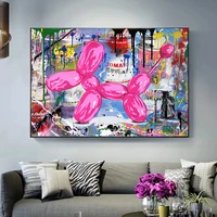 graffiti pop art balloon dog canvas painting street wall art poster and prints picture for living room home decor