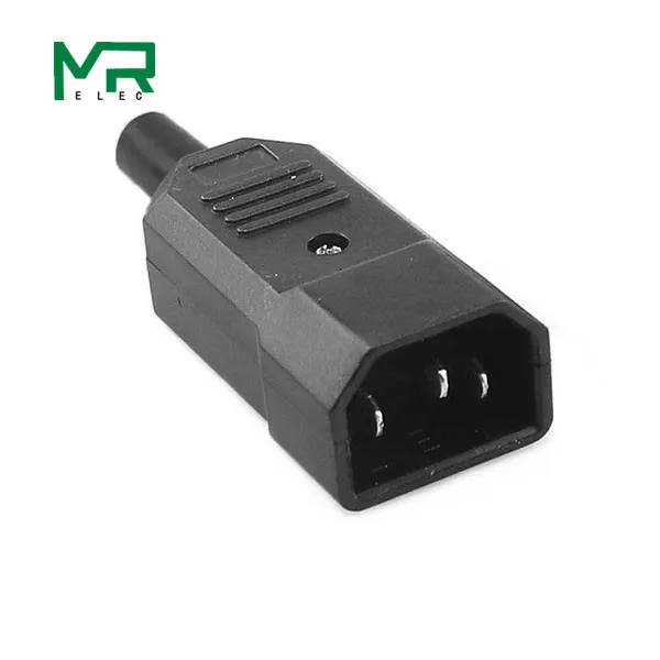 male head black IEC 10A 250V прямые Кабель с разъемом для подключения к Rewireable C13 C14 разъем проводов Мощность Разъем 3-контактный разъем переменного тока - Цвет: male head black