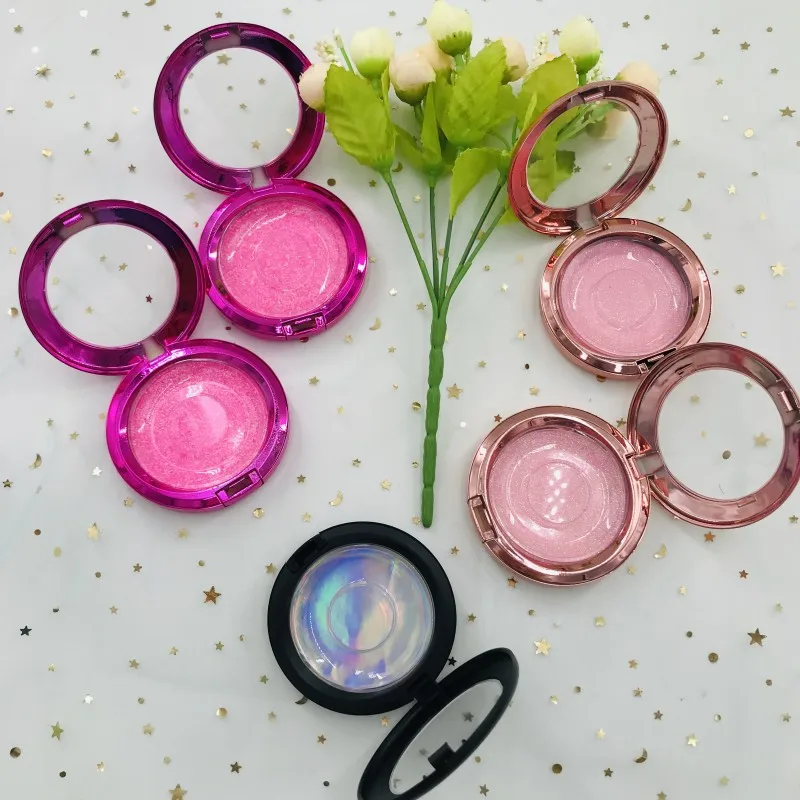 3D норковые ресницы оптом под заказ черный/розовое золото/розово красный круглый