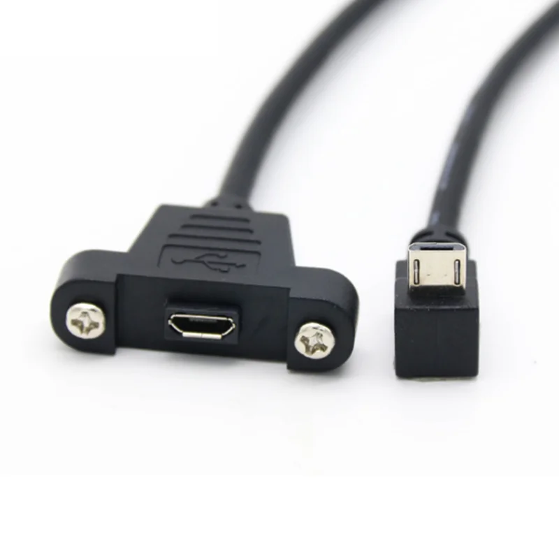 0 3 м 5 micro USB 5-контактный 90 градусов 2 штекер к female Удлинительный кабель с винтовыми