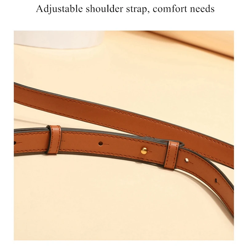 

ASDS-2Pcs Leather Ladies Bucket Bag Women Handbag Shoulder Bag Anti-Theft Drawstring Designer Ladies Travel Bag-Brown & Black