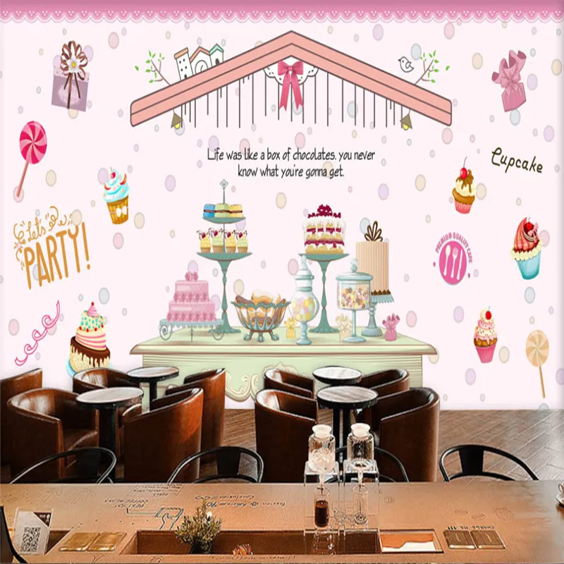 Современная ручная роспись милые розовые капкейки десерт промышленный Декор