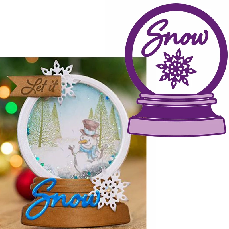 Снег в хрустальном шарике металлическая высечка Снежинка шариках высечки для