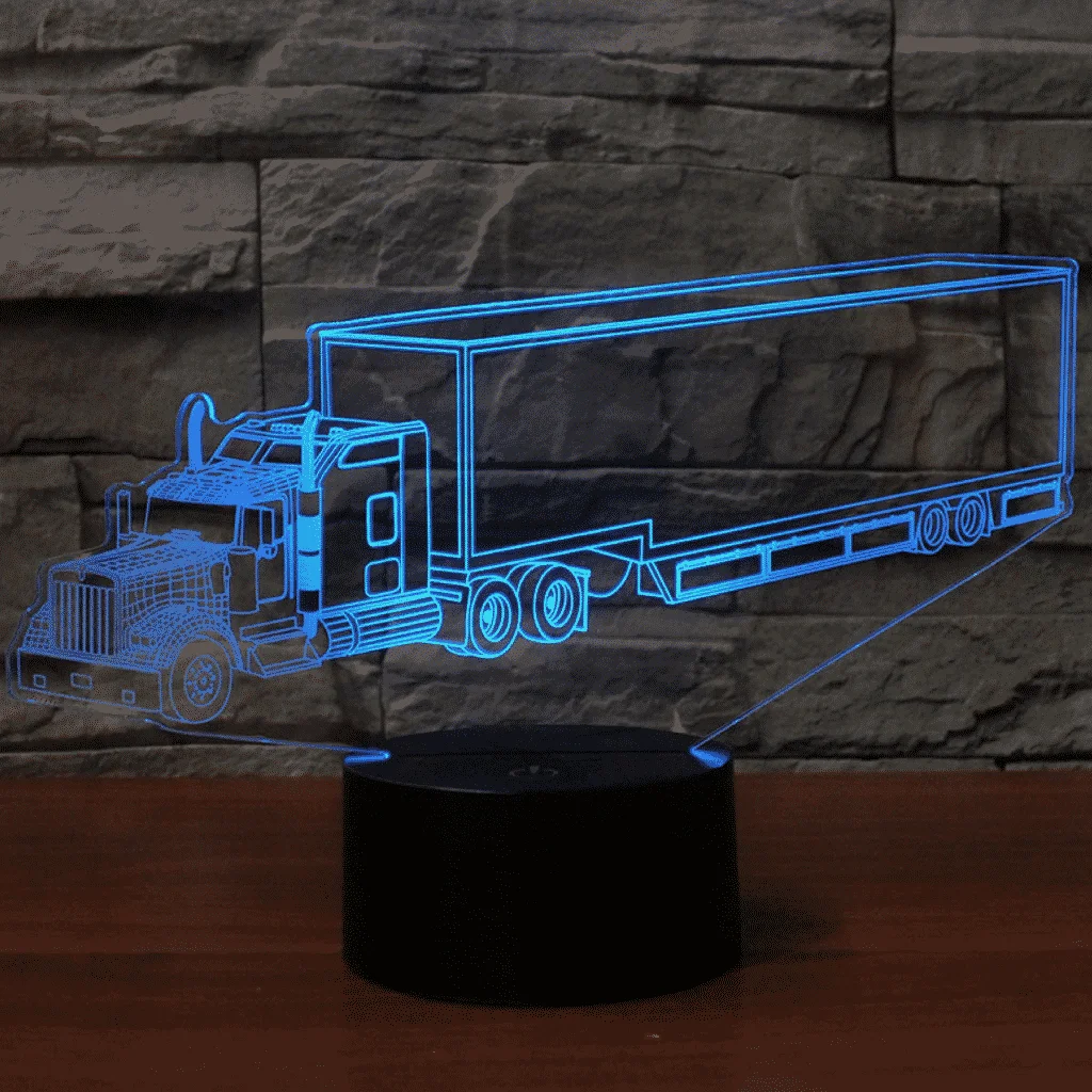 Новый Контейнер грузовик 3D светодиодная лампа 7 цветов изменить Сенсорный пульт