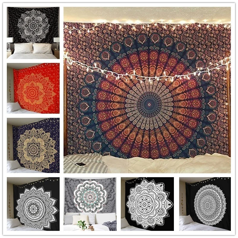 

India Mandala Tapestry Wall Hanging Home Decorations Wall Cloth Tapestries Camping Blanket Yoga Mats Sleeping Pad