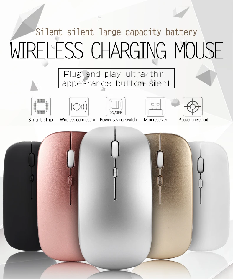 

M80 Wireless Optical Mouse 2.4G Ergonomic Ultra Thin Rechargeable Mouse DPI Adjustment High Resolution Wireless Mouse For Laptop