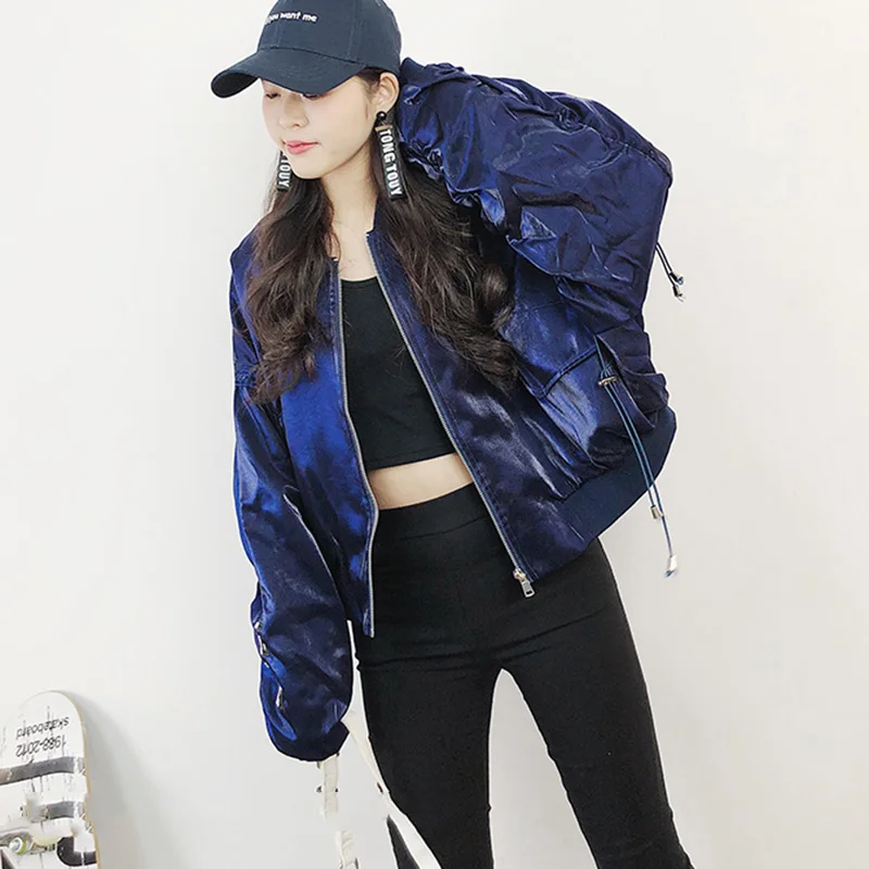 Европейская бейсбольная куртка Женская свободная уличная одежда базовое пальто