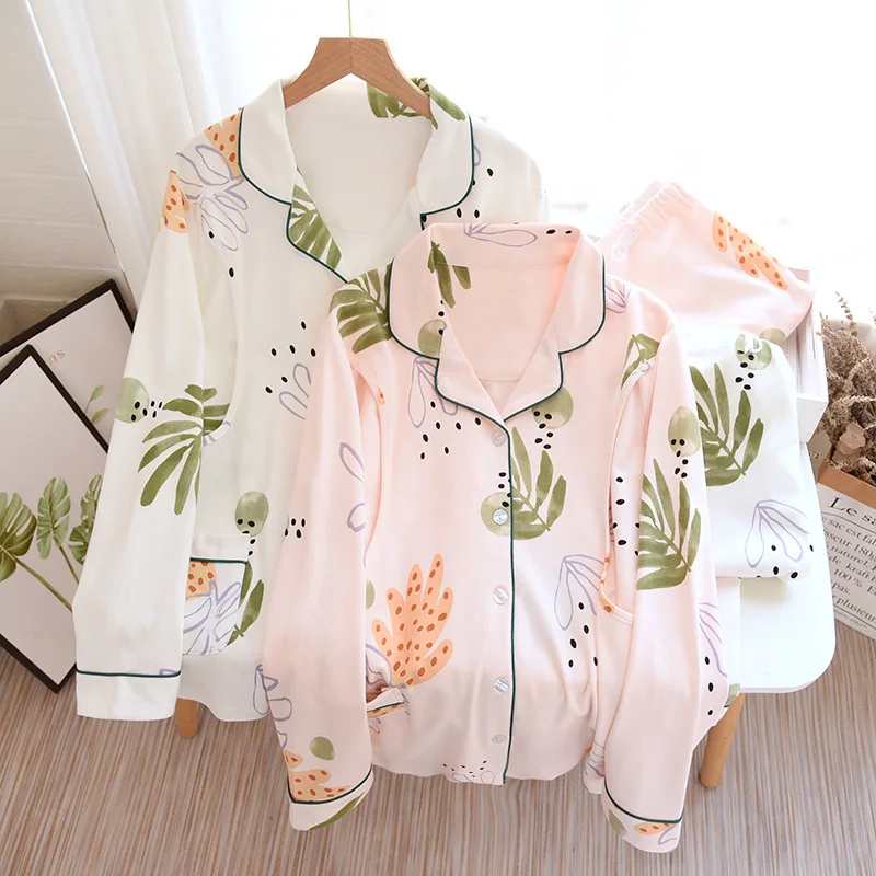 Fdfklak Summer Thin Cotton Maternity Nursing Sleepwear Sets Loose 2PCS Pajamas Suits For Pregnant Women Pregnancy Home Wear enlarge