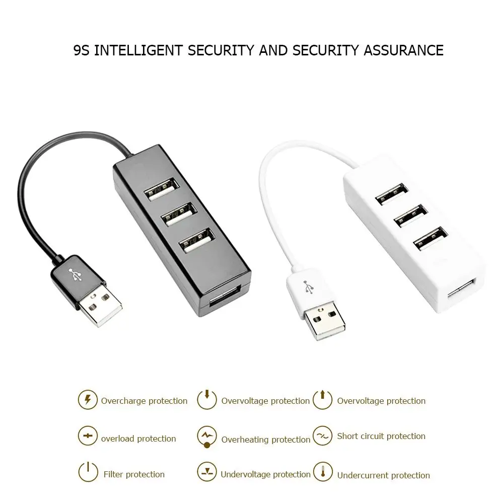 

4 порта USB 2,0, портативный расширитель USB 480 м, разветвитель концентратора для настольного ноутбука, поддержка системы Windows или Mac OS 8,1