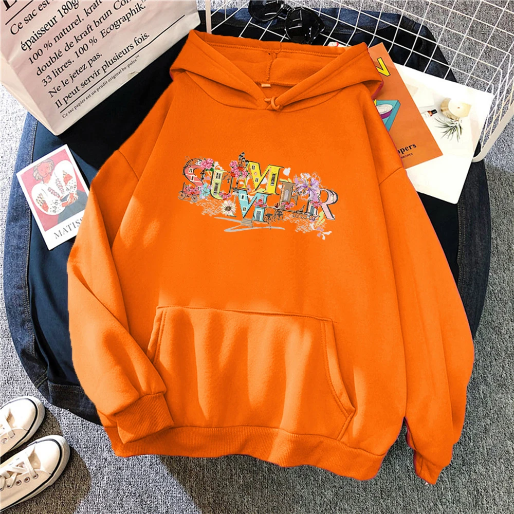 

Summer Printing Womans SweahoodiesFashion Casual Hip Hop Top 2021 Autumn Oversize Hoodies Retro Crewneck Female Hoodie