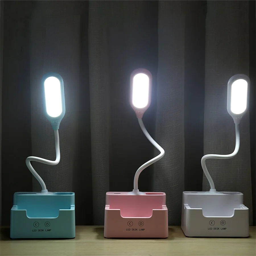 

Led Table Study Lamp With Fan Touch Dimmable Desk Lamp Eye Protection Reading Light For Kid With Phone Hoder Pen Holder