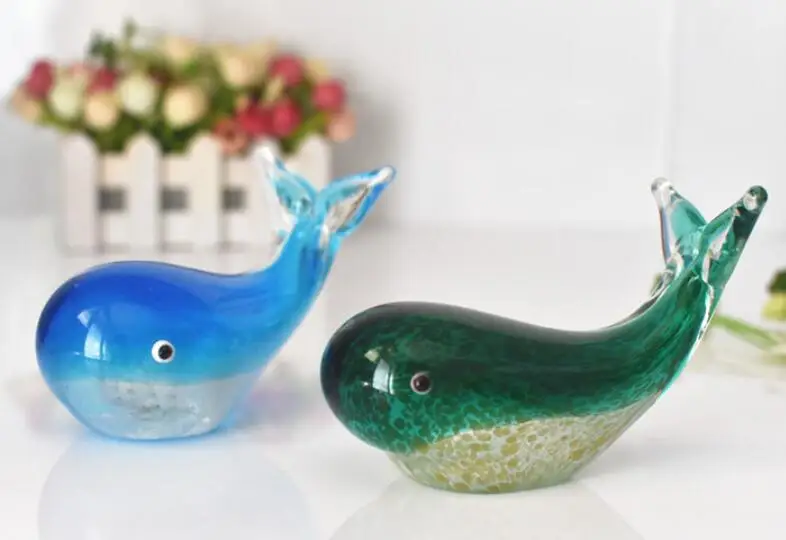 Синяя тропическая Хрустальная рыба стеклянная скульптура современное искусство