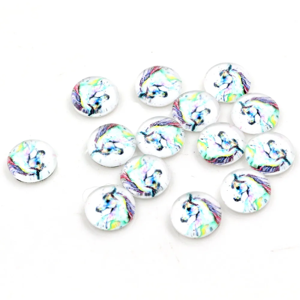 Горячая Распродажа 50 шт 8 мм 10 лошадь ручной работы стеклянные кабошоны узор